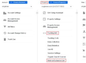 Universal Analytics의 Referrals Exclusion List 메뉴